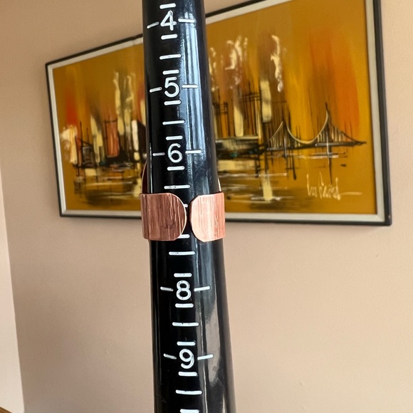 Green Labradorite and Copper Ring, adjustable - Picture 5 of 9